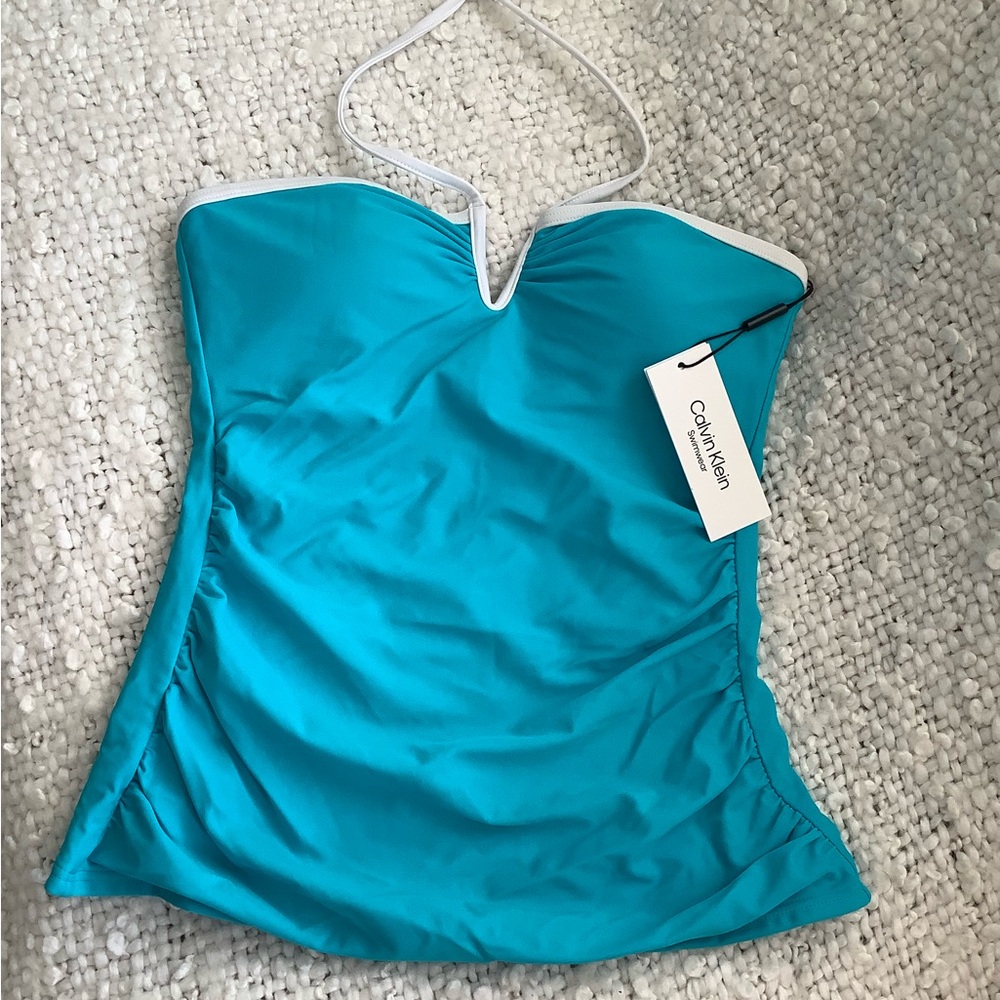 Calvin Klein Teal Halter Swimsuit Top
